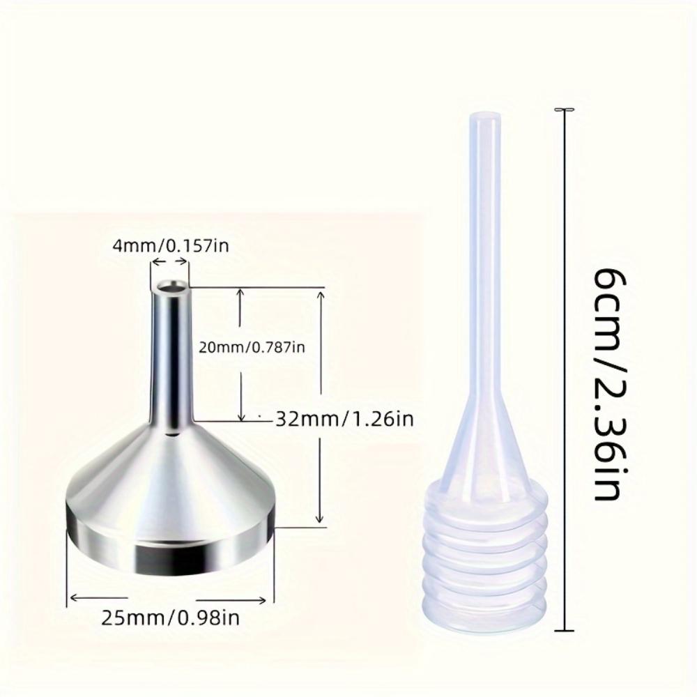 Small Metal Funnels and Straws for Perfume and Essential Oils In 2/3/5 Pieces, Which Are Convenient for Distributing and Adding Various Liquids