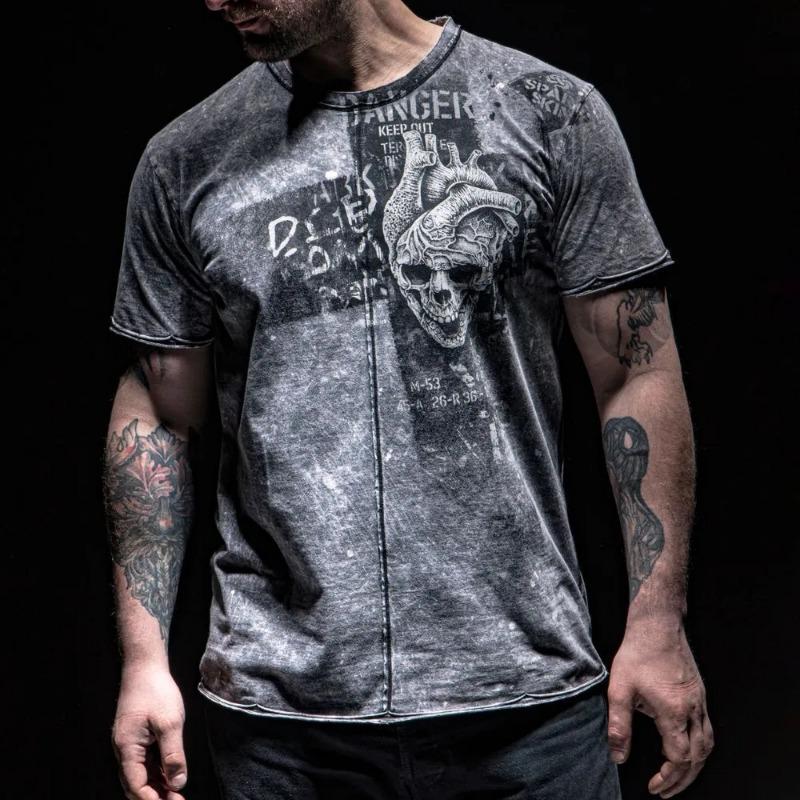 Summer Round Neck 3D Skeleton Print Top Fashionable Casual Short Sleeved Men's T-shirts