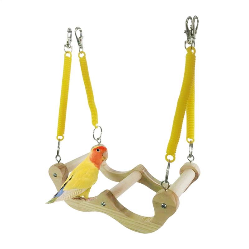 Bird Toys For Budgies Wooden Spring Swing Toys For Parakeet Cockatoo Hammock Bird Foraging Activity Cockatiel Chewing Game For China Mainland
