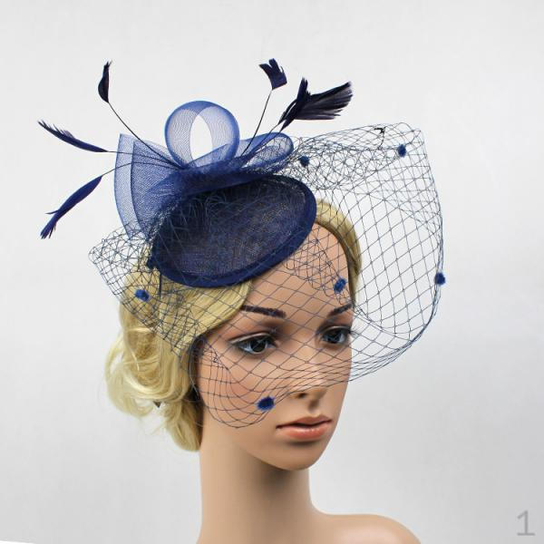 Свадебный Фетровый Шляпка-Фасцинатор с Пером и Зажимом