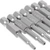 Set of 7 Nickel-Plated 5-Star Bits with Holes 50mm Long Star Bit Screwdriver Bits Made of S2 Material Tamper-Resistant Star Bits