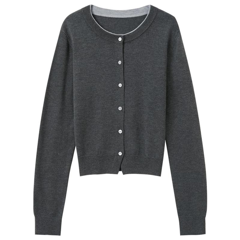 Sancai 2026 Spring Round Neck Knit Cardigan