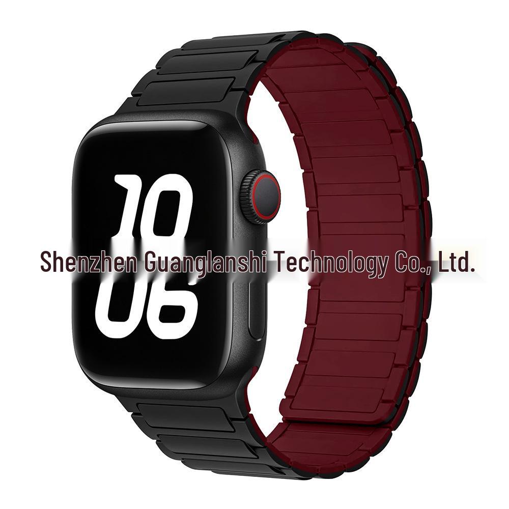 „Curea de culoare contrastantă din silicon magnetic S9 pentru Apple Watch Series 5-9”