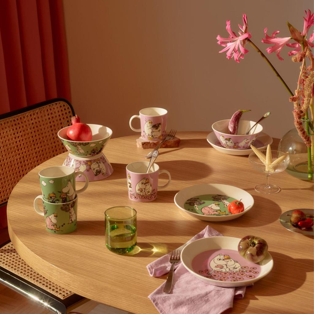 Moomin Arabia Classic Loving Care 19cm Diameter [Official Import] Plate, Green, Approx.