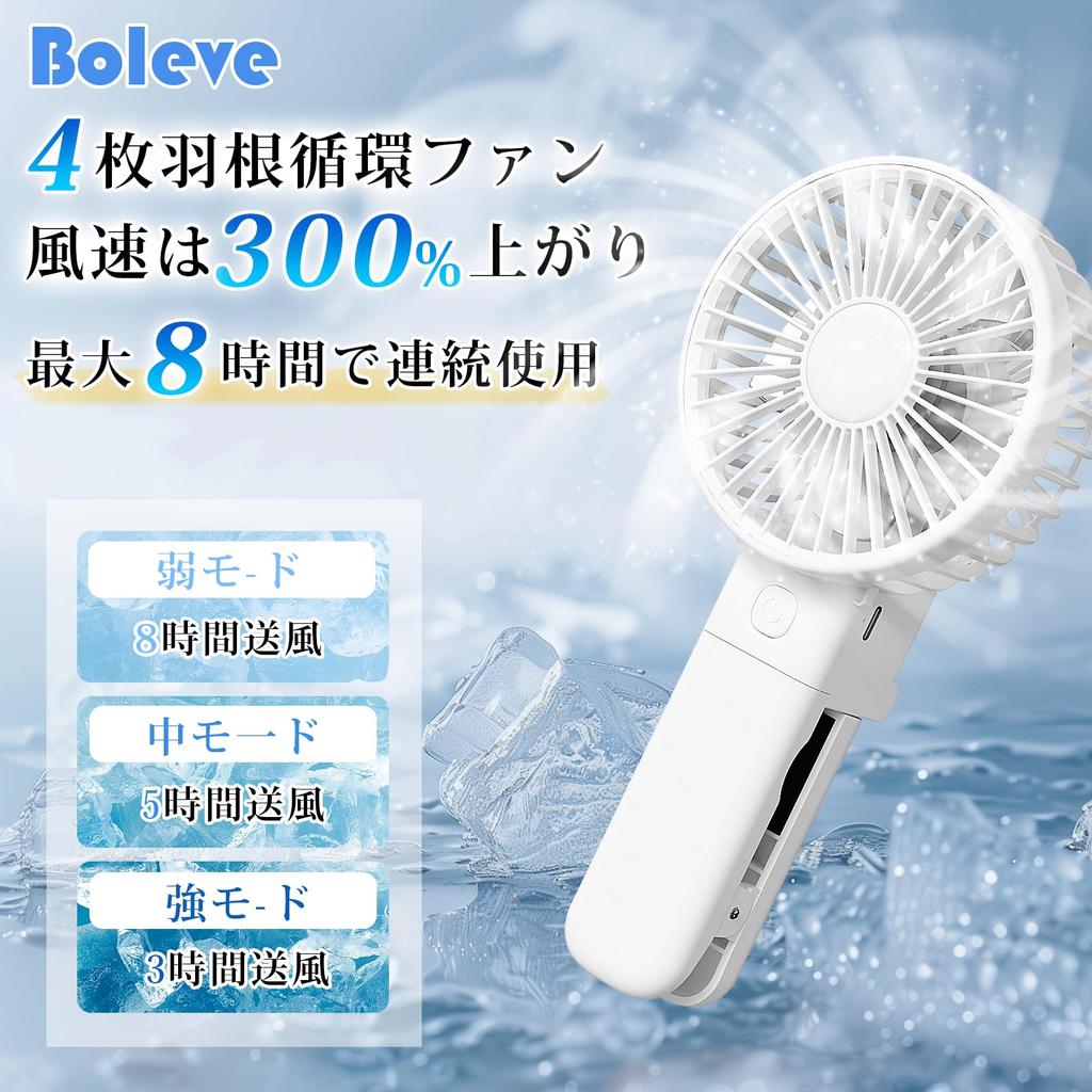 Boleve Portable Fan with Parasol Latest High Quiet Portable Fan with or Neck 3 Airflow Fast Portable Mini Heatstroke Heat Fireworks Day Japanese
