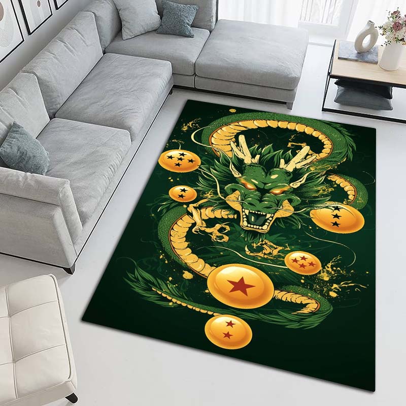 Cartoon dragon image Dragon Ball anime game rug, suitable for game rooms, bedrooms, living rooms, sofas, and other home décor;