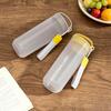 Frosted Water Bottle with Handle & Lanyard, Food Grade Clear Drinking Bottle, Leak-Proof Portable Travel Drink Soybean Milk Cup for Outdoor Gym Office