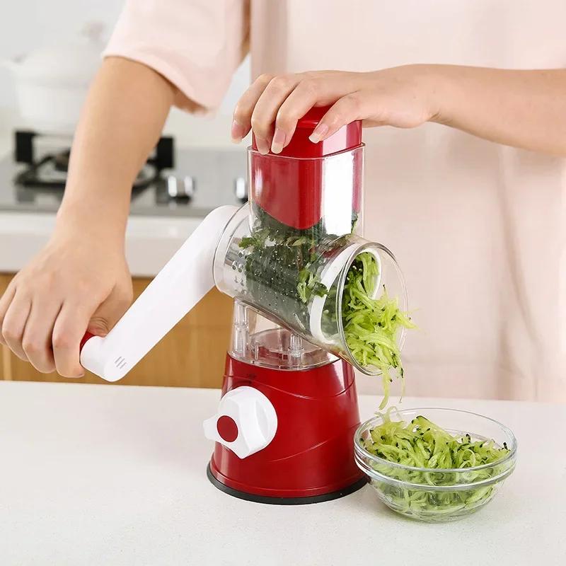Kitchen Tools Manual Food Grater Potato Peeler Carrot Grater Shredder Dicer Veggie Chopper Rotary Vegetable Cutter Fruit Slicer
