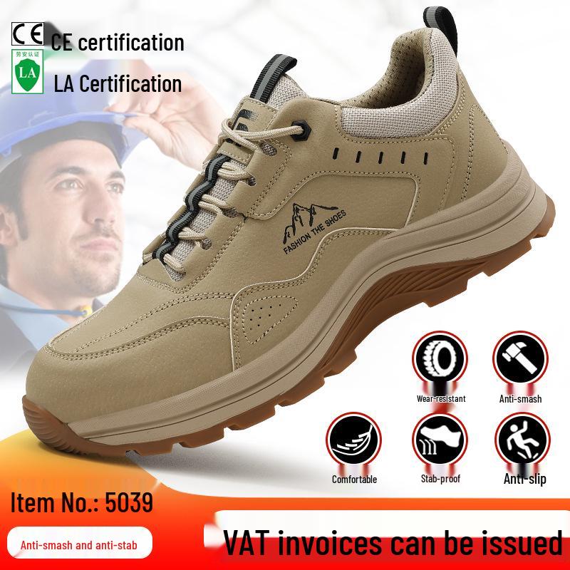 Men's Steel Toe Safety Work Shoes - Anti-Smash, Anti-Puncture, Comfortable, Wear-Resistant Construction Site Footwear