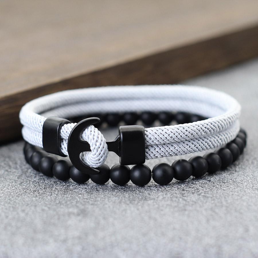 2026 New 2Pcs Men Bracelet Set Selected High Quality 4mm Rope No Fading Or Deforming 6 Colors Available Leisure Accessories