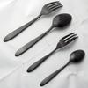 Nagao Tsubame-Sanjo Sumi-Tamari Dinner Cutlery Set (8 pieces), 18-0 Stainless Steel, Black Oxide Color, Made in Japan