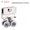 1/4Pcs Noise Reduction Shower Room Glass Wood Door With Clips Screw Sliding Door Pulley Roller Full Copper Bearing