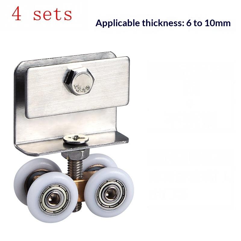 1/4Pcs Noise Reduction Shower Room Glass Wood Door With Clips Screw Sliding Door Pulley Roller Full Copper Bearing