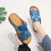 2022 Women's Retro Thick-Soled Sandals - European and American Style, Solid Color, Sizes 43-44