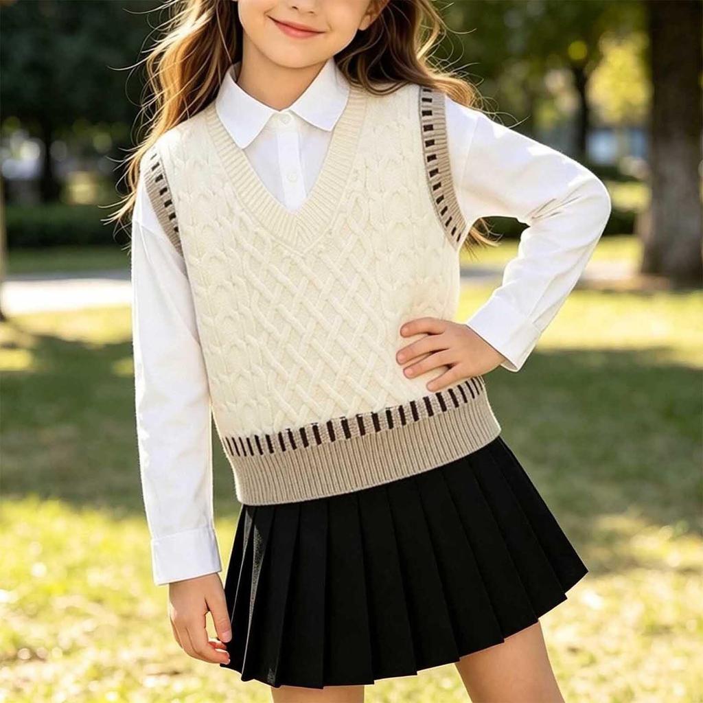 Gilet Pullover a Maglia Senza Maniche per Bambini