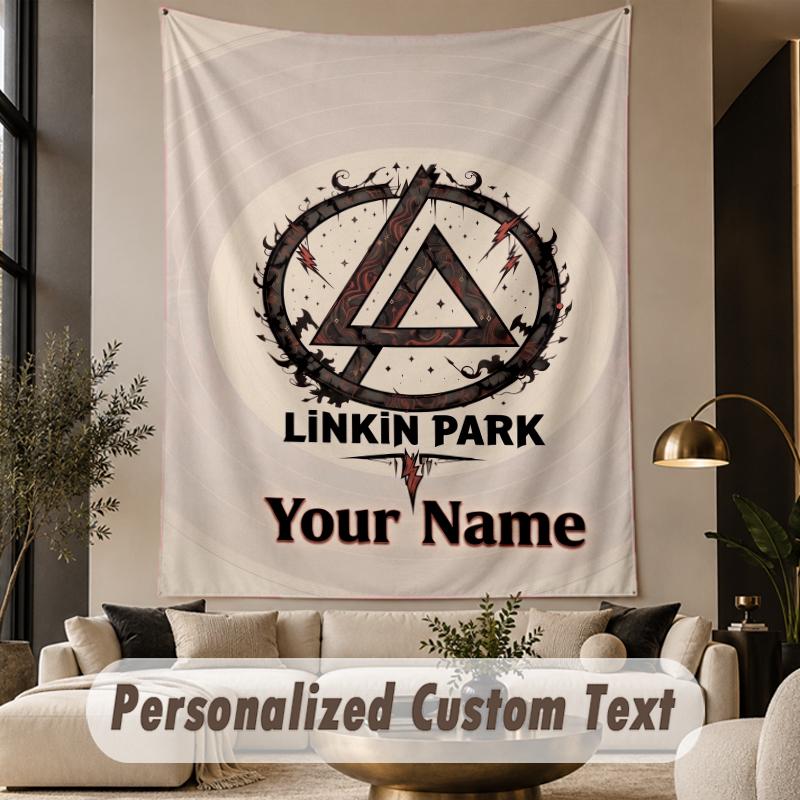Custom Text Tapestry Linkin Park Print Wall Tapestry Indoor Living Room Wall Decor