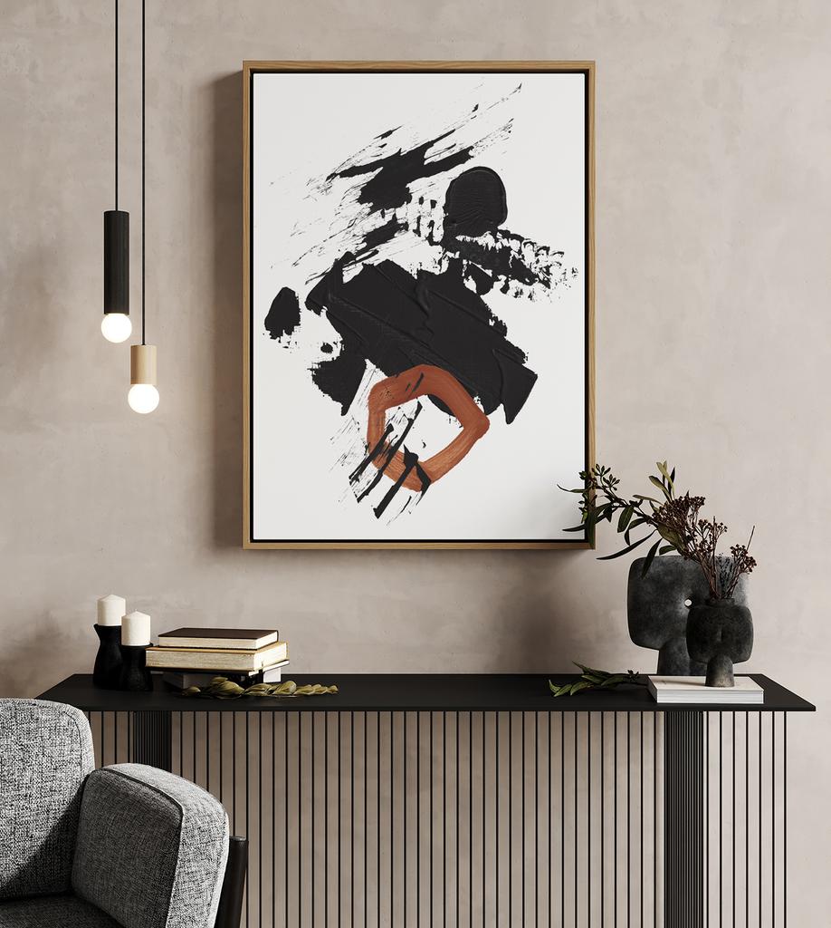 Poster Abstraktion schwarz kupferfarben