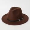 European and American Flat-brimmed Hats, Western Cowboy Hats, British Jazz Hats, Vintage Felt Hats, Leather Belt Wool Hats for Men and Women