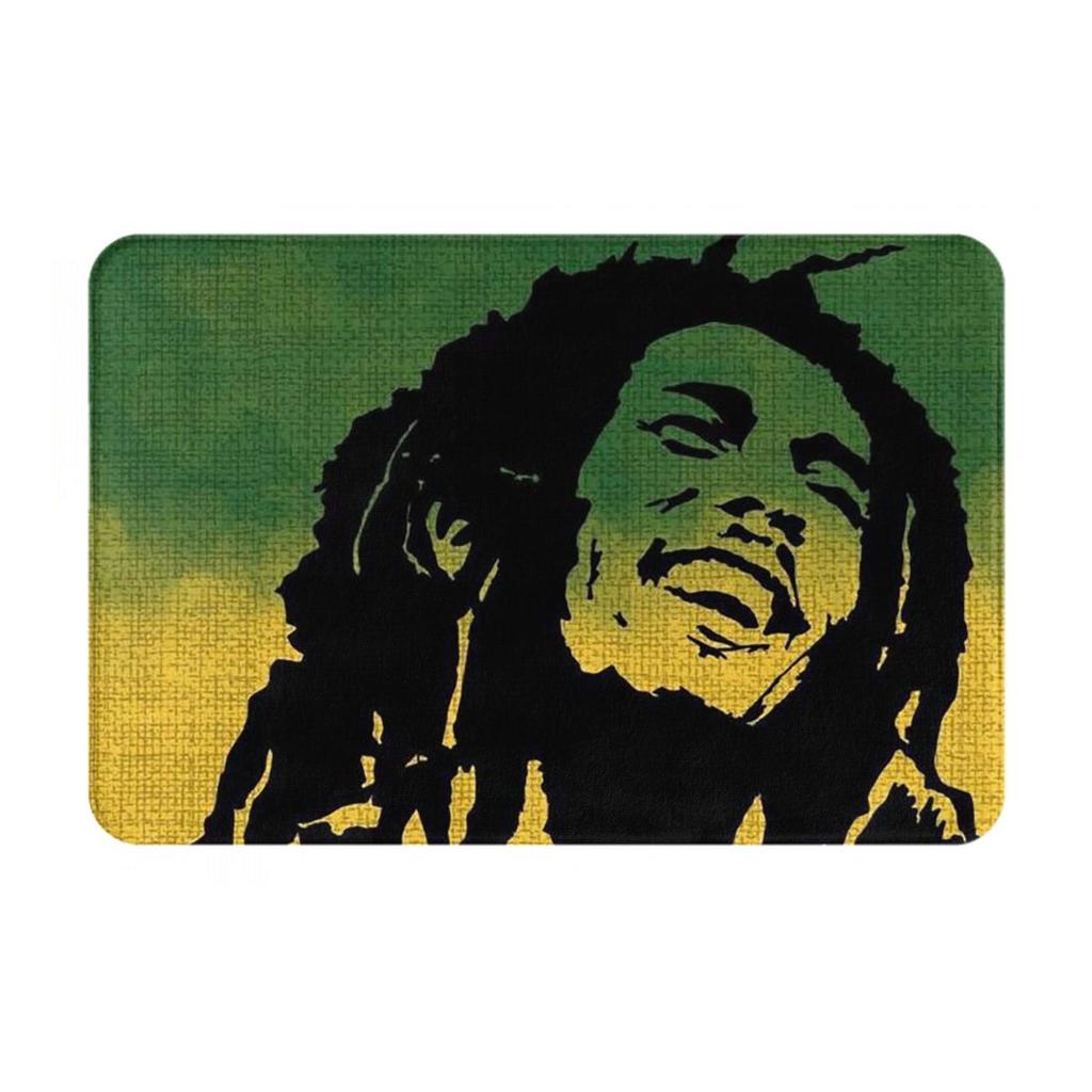 Bob Marley Reggae rutschfeste Fußmatte Bodenmatte Sandkratzmatte Teppich für Kücheneingang Haus Badezimmer Wohnzimmer Fußmatte