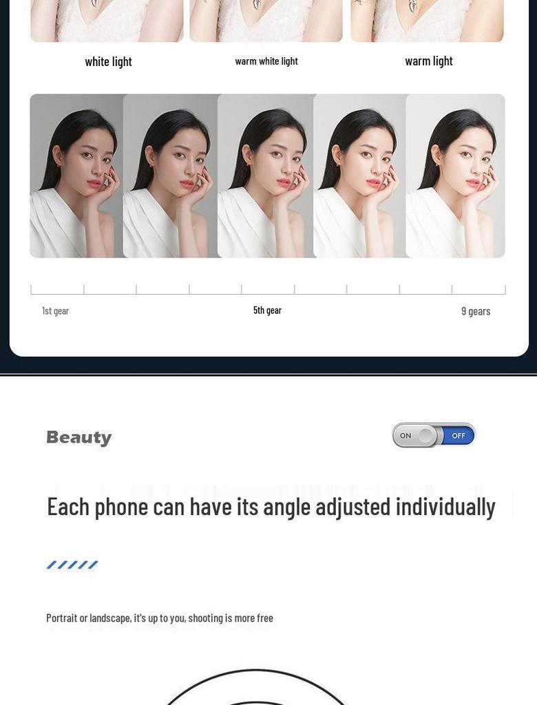 Dual-angle Mobile Phone Tripod with Fill Light for Live Streaming and Recording