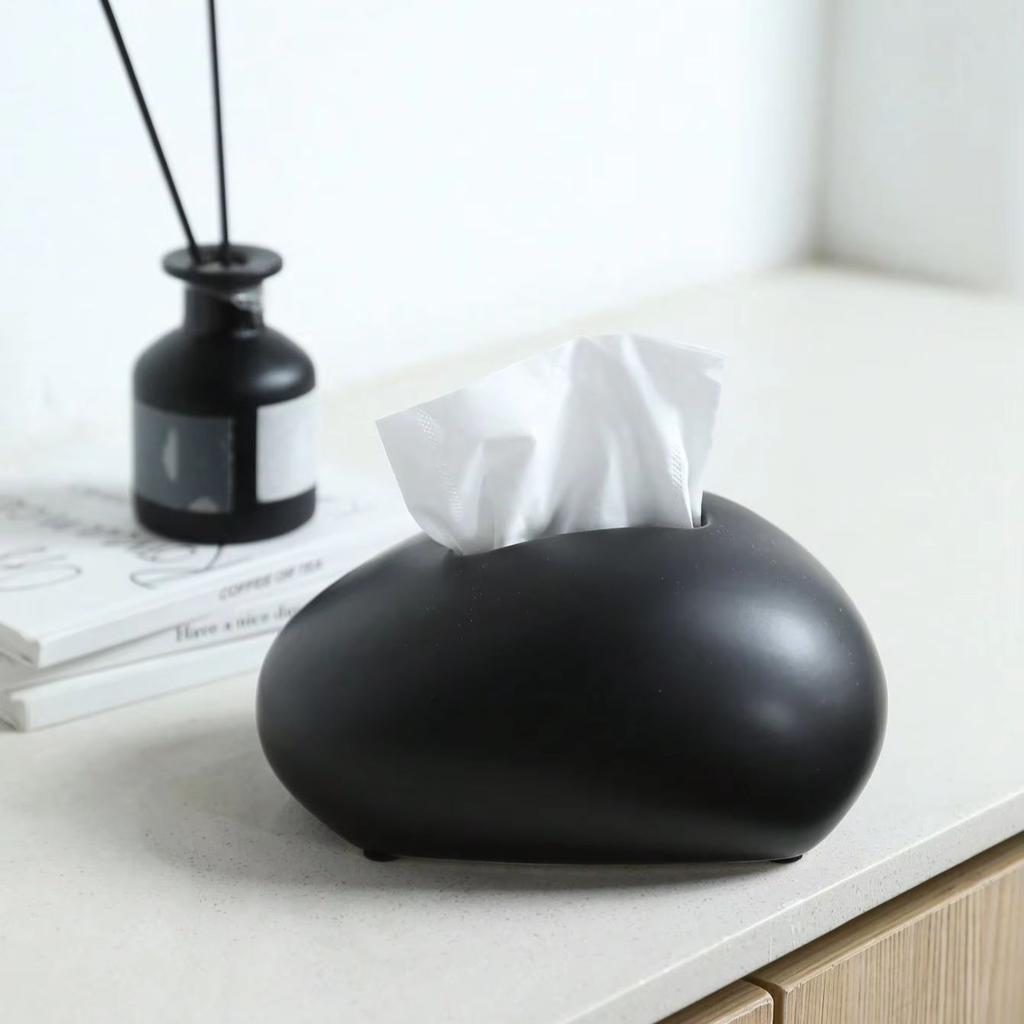 Modern Ceramic Tissue Box Minimalist Paper Towel Holder Box Creative Home Decor Tissue Box for Living Room Coffee Table Ornament