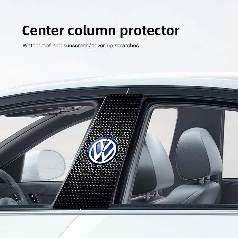 For VW Volkswagen Jetta MK5 Golf Car Stickers B-Pillar Center Column Decoration Cover PET Decals Auto Accessorie For Volkswagen