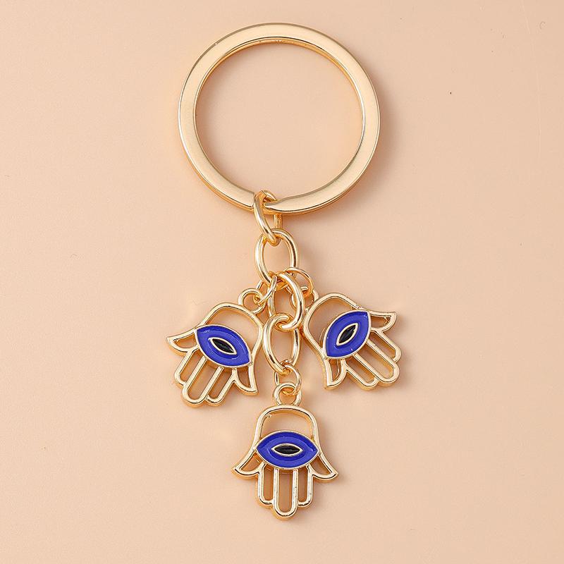 Retro Lucky Evil Eyes Keychain Metal Key Ring Pendant for Car Key Holder Women Girls Handbag Decor DIY Jewelry Gift