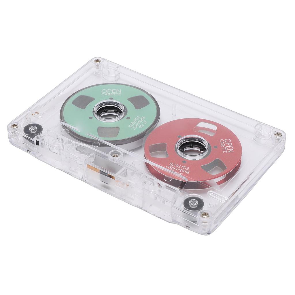 Blank Cassette Tape Reel to Reel Metal 50 Minutes Blank Recording Tape with Transparent Box for Music Recording