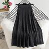 Pure Color Mid-length Skirt Spring and Autumn High Waist Show Thin Knitted Skirt A Word Winter Skirt Wool Long Skirt