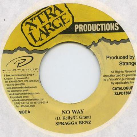 

7inch Record SPRAGGA BENZ / STRANGER (41) - No Way / Rae Rae XLPD13073 Xtra Large Prod 1997 Jamaica Reggae, Ska & Dub
