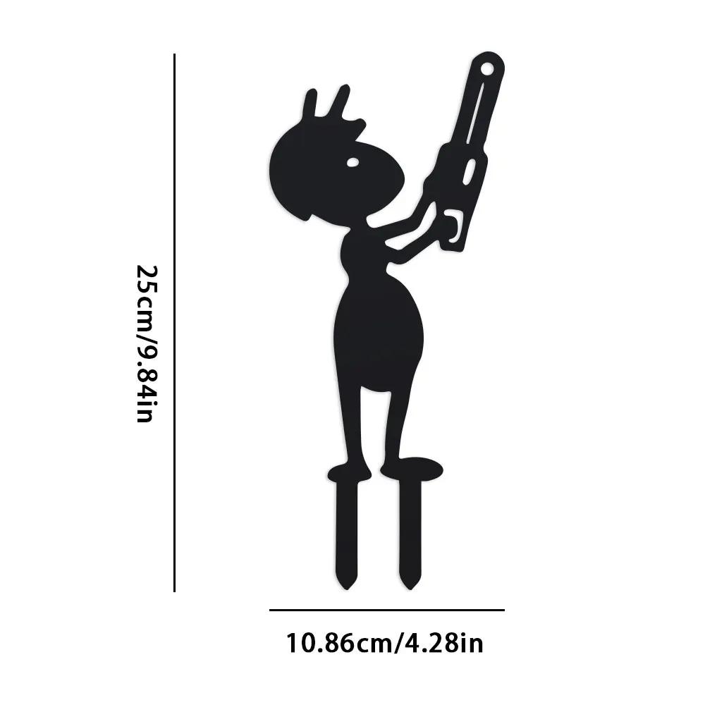 Funny Working Farm Ant Garden Stake Decor with Fork and Cart, Outdoor Yard Art Animals Ant Stake for Lawn or Garden