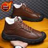 Herren Große Fleecegefütterte Baumwoll-Wanderschuhe, Weiche Sohle Rutschfest Lässige Outdoor-Schnee-Stiefel (2025)