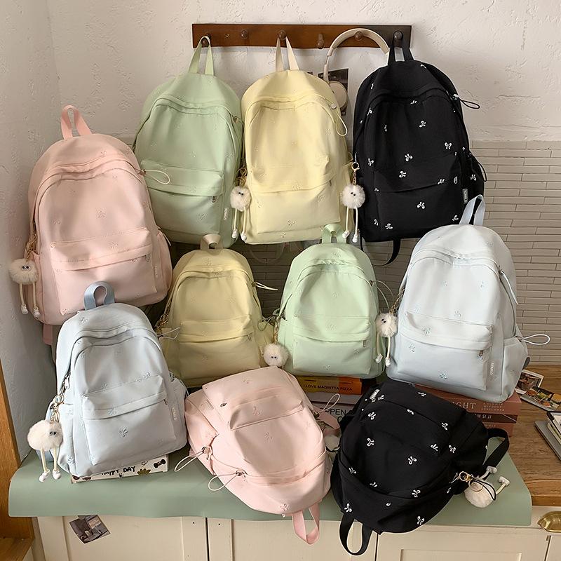 Schoolbag high-value schoolbag female college students simple and cute backpack female large-capacity schoolbag lightweight junior high school 