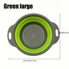 Foldable kitchen strainer, a small round strainer with a base and handle, suitable for pasta, fruits and vegetables