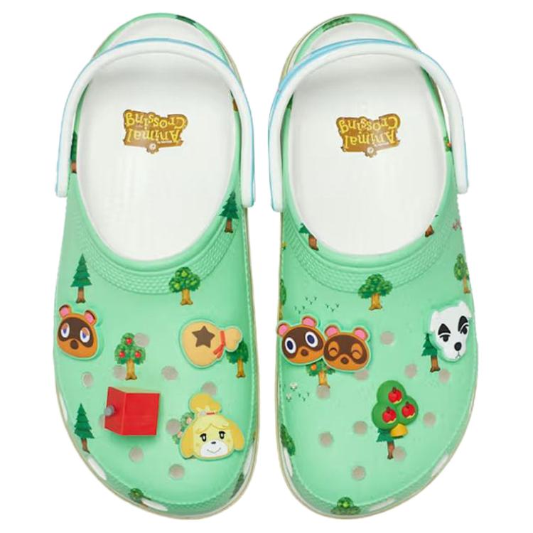 Crocs Nintendo X  Classic Platform Clog Animal Crossing Unisex Sneakers Green Multi 210101-90H