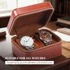 2-Slot Watch Storage Box PU Leather Watch Display Box with Suede Interior and Zipper Portable Travel Watch Organizer Case