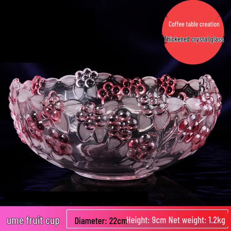 Flavinmci European Rose Crystal Glass Fruit Bowl