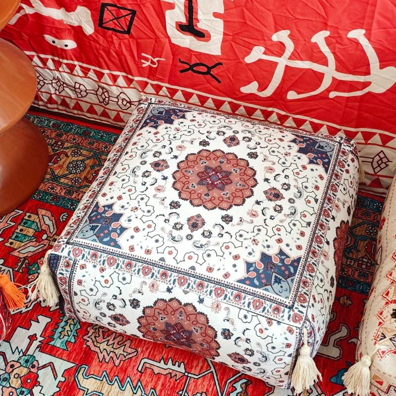 

Moroccan 45x45x20cm Round Elastic Cotton Soft Cushion Cover Sofa Seat Cushion Tatami Pads Home Decor Office Chair Washable 40x40x20cm