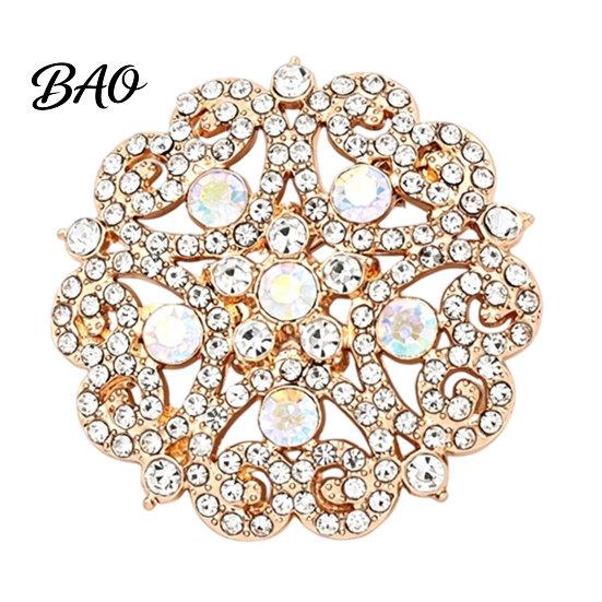 Bridal Dress Brooch Hollowout Star Rhinestone for Women, Dainty Decorative Lapel Shiny Badge Pin, Sparkling Jewelry Accessory Daily Wedding