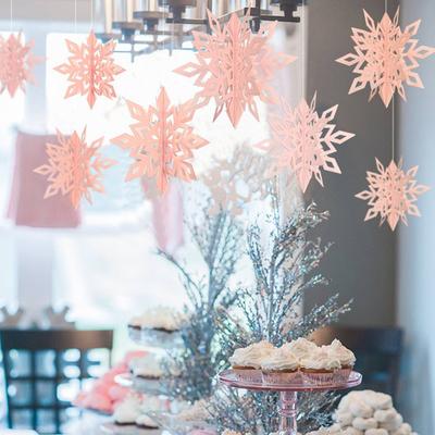 Christmas 3D Snowflake Pendant 6 Pcs Set Christmas Party For Decorating Houses Shops Three-dimensional Bedrooms