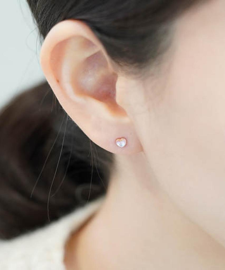 Alleun Silver 925 Heart Gemstone Stud Silver Earrings