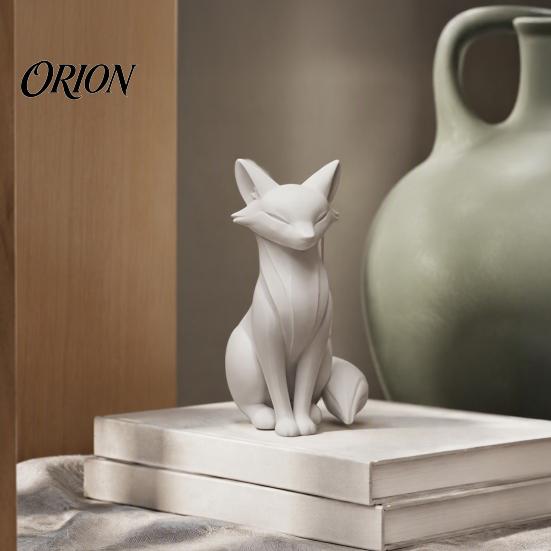 Contemporary Living Room Decor 3D Printed Minimalist Fox Sculpture, Elegant Figurine, Matte Modern Small Statues for Entryway Desktop Ornament Study,