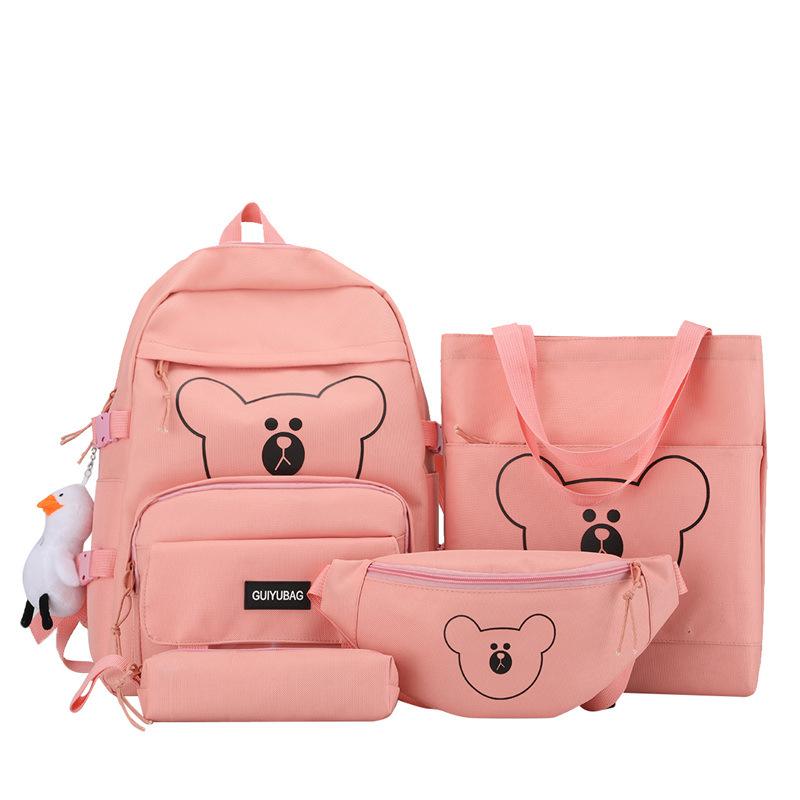 Junior High School Students Backpack Multi-piece Set High School Students Lightweight Ins Campus Sweet Student Backpack