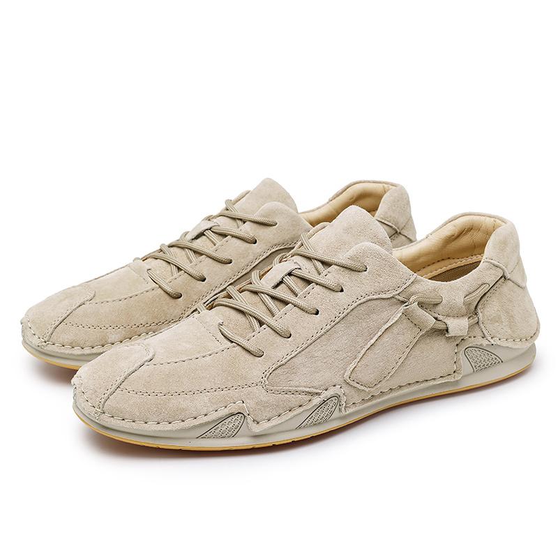

Flat casual men s shoes Comfortable and versatile minimalist style Daily Party Office and High quality business shoes Hot 44 бежевый