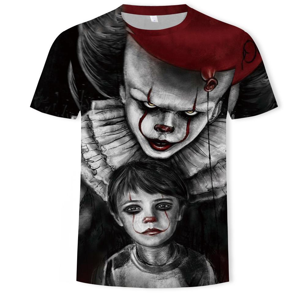 Summer Round Neck 3D Joker Resurrection Night Print Top Fashionable Casual Short Sleeved Men's T-shirts