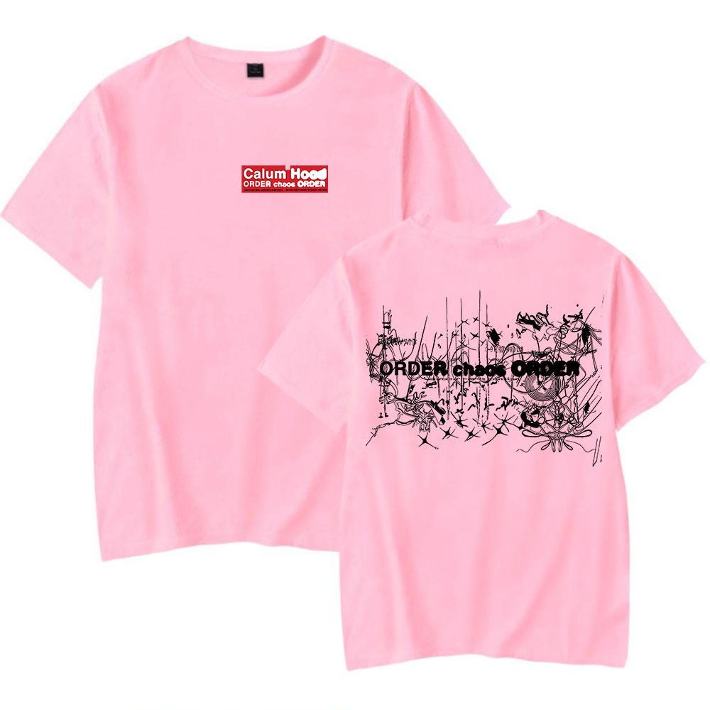 

Fashion Calum Hood Letters T Shirts for Women Men Summer Clothing Fitness O Neck Man T-shirt Oversized Men T-shirts Tops XXS рожевий