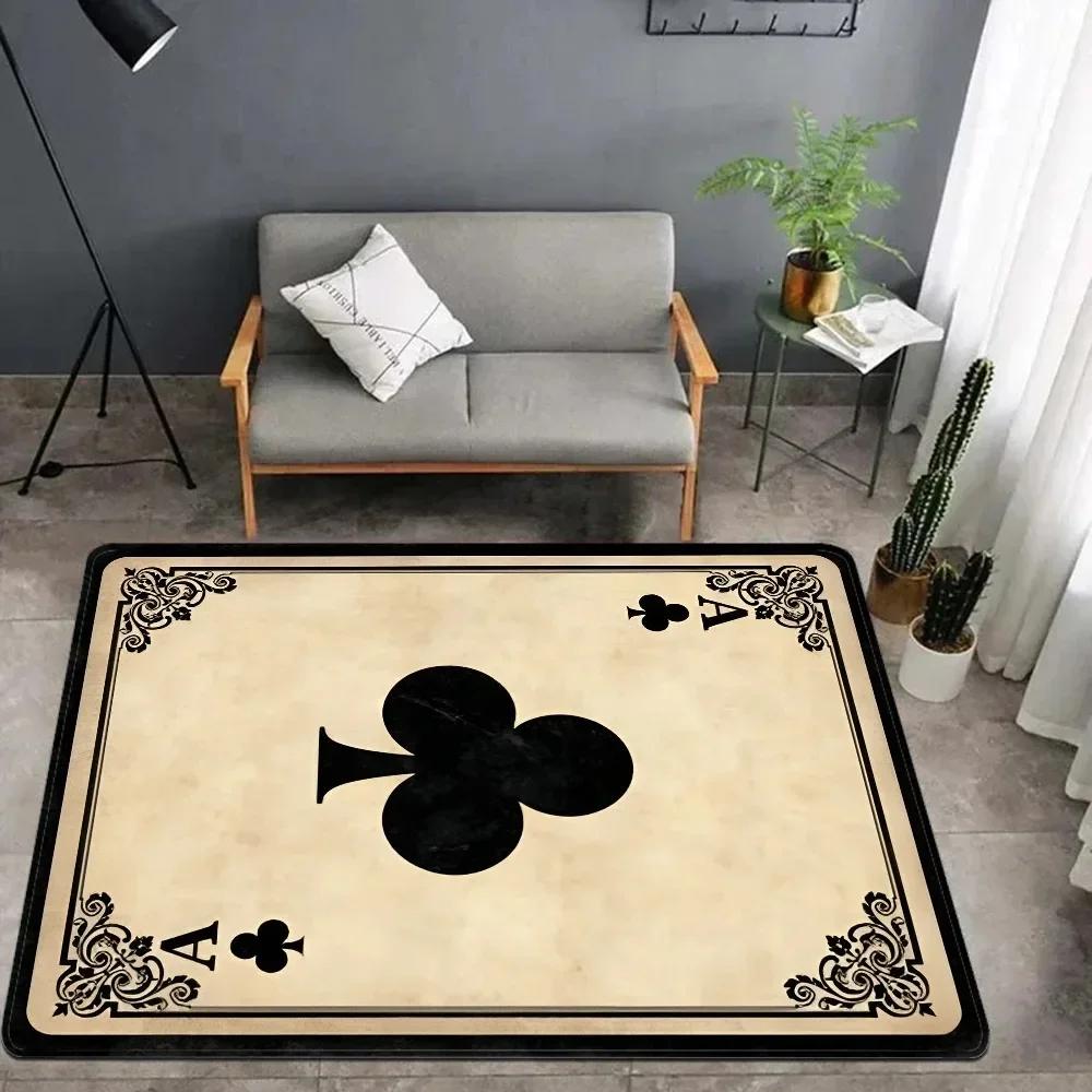 

1pc Retro Playing Card Designs DoorMat, Non-slip Carpet, Suitable for Living Room, Bedroom, Bathroom, Holiday Home Decoration 40x60cm