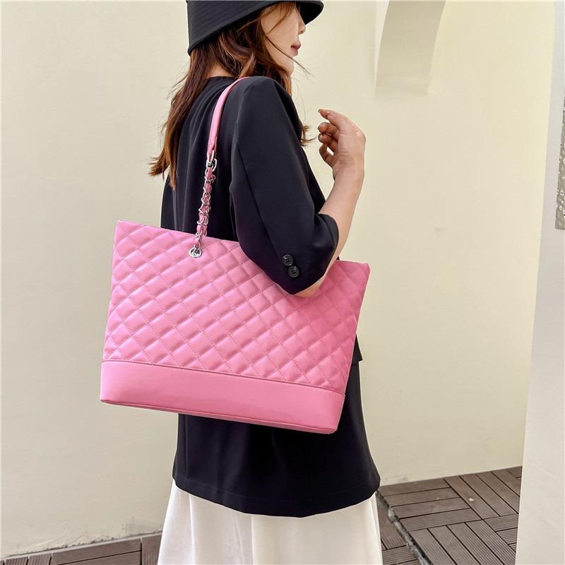 Large capacity diamond bag women's summer new versatile fashion chain shoulder bag simple tote bag