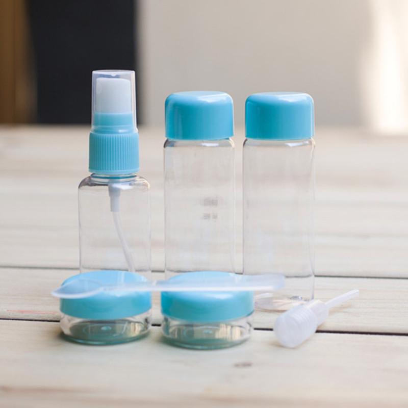 

7pcs/Set Travel Mini Makeup Cosmetic Face Cream Pot Bottles Plastic Transparent Empty Eyeshadow Make Up Container Bottle Plastic розовый