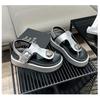 Muffin platform toe sandals women's summer new casual lightweight metal buckle fashion seaside vacation beach shoes